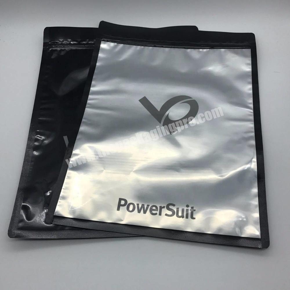 Custom packing plastic garment zipper aluminum foil bag for clothes