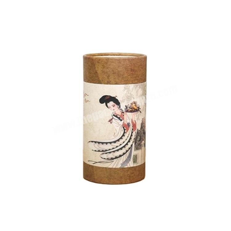 Custom pattern design Printed round kraft cylinder Empty paper squeeze Packaging tube