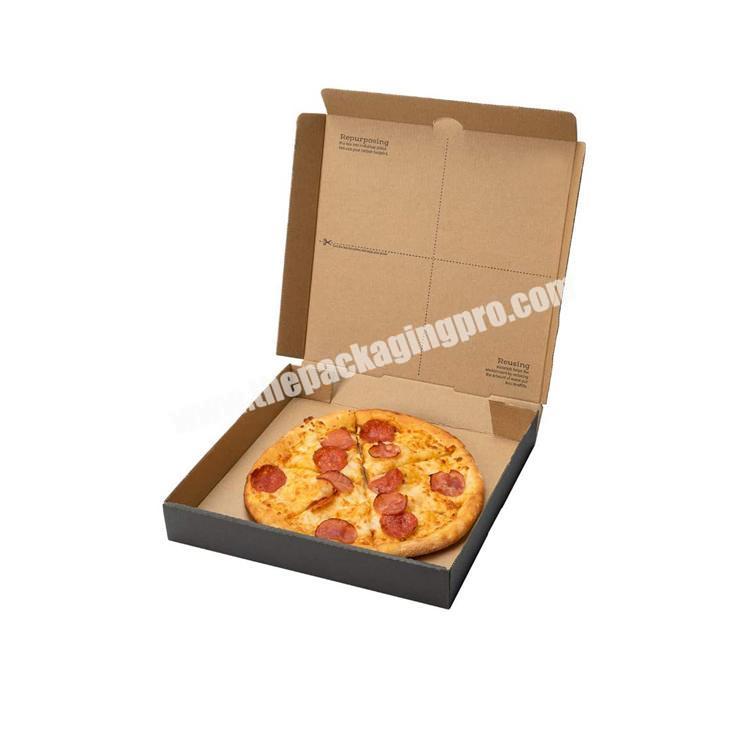 Custom printed 14 inch 16 inch 18 inch Food Cardboard Black Pizza Delivery Box