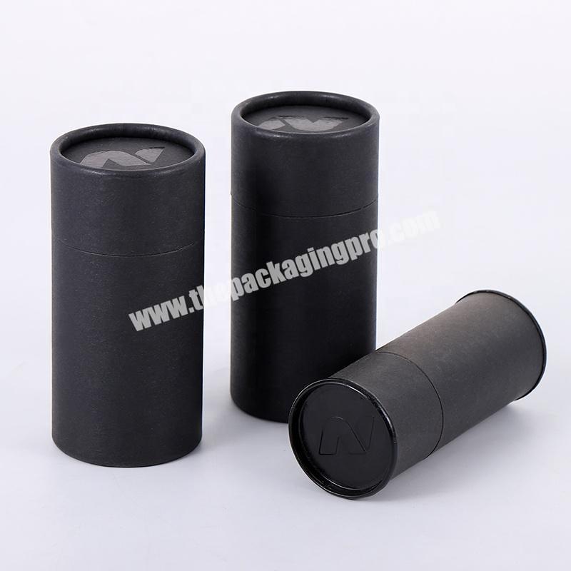Custom printed biodegradable black cardboard paper gift tube