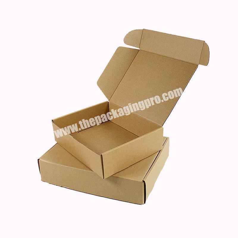 Custom printed biodegradable brown flat clothes cosmetic corrugated shipping mailer boxes with insert