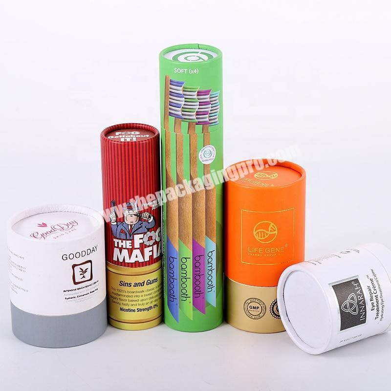Custom color printing eco cardboard paper gift packaging tubes