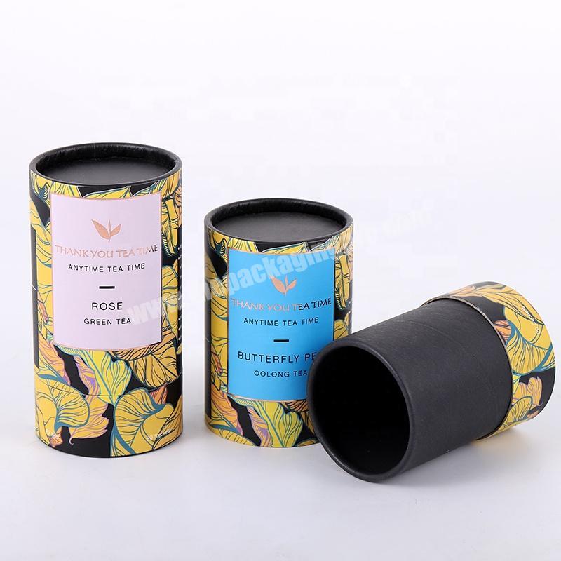 Custom printed tea tube packaging Chinese tea gift tube box