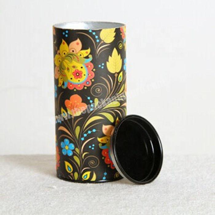 Custom tea packaging cardboard cylinder tube with foil liner