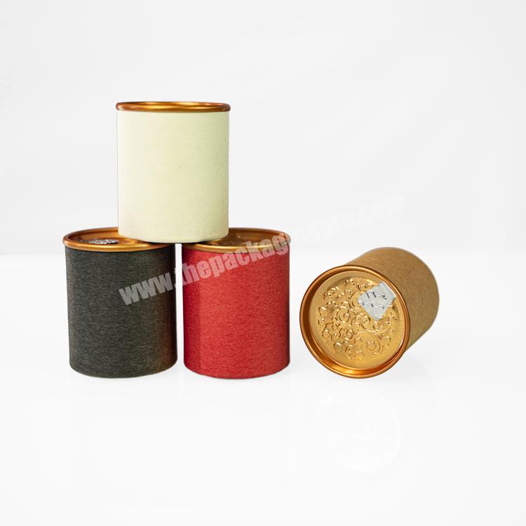 Custom tea paper tube packaging cardboard cylinder container for tea round box packaging