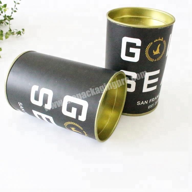Custom wax lined round craft paper wine tube with tinplate lid