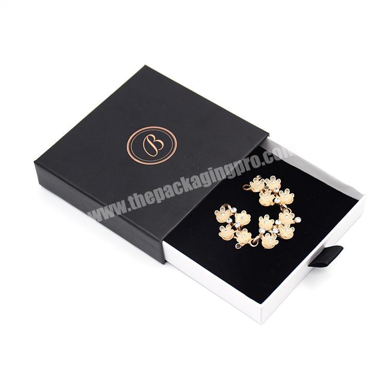 Customizable Design Drawer Gift Earrings Necklace Rectangle Paper Packaging Jewellery Box And Bag