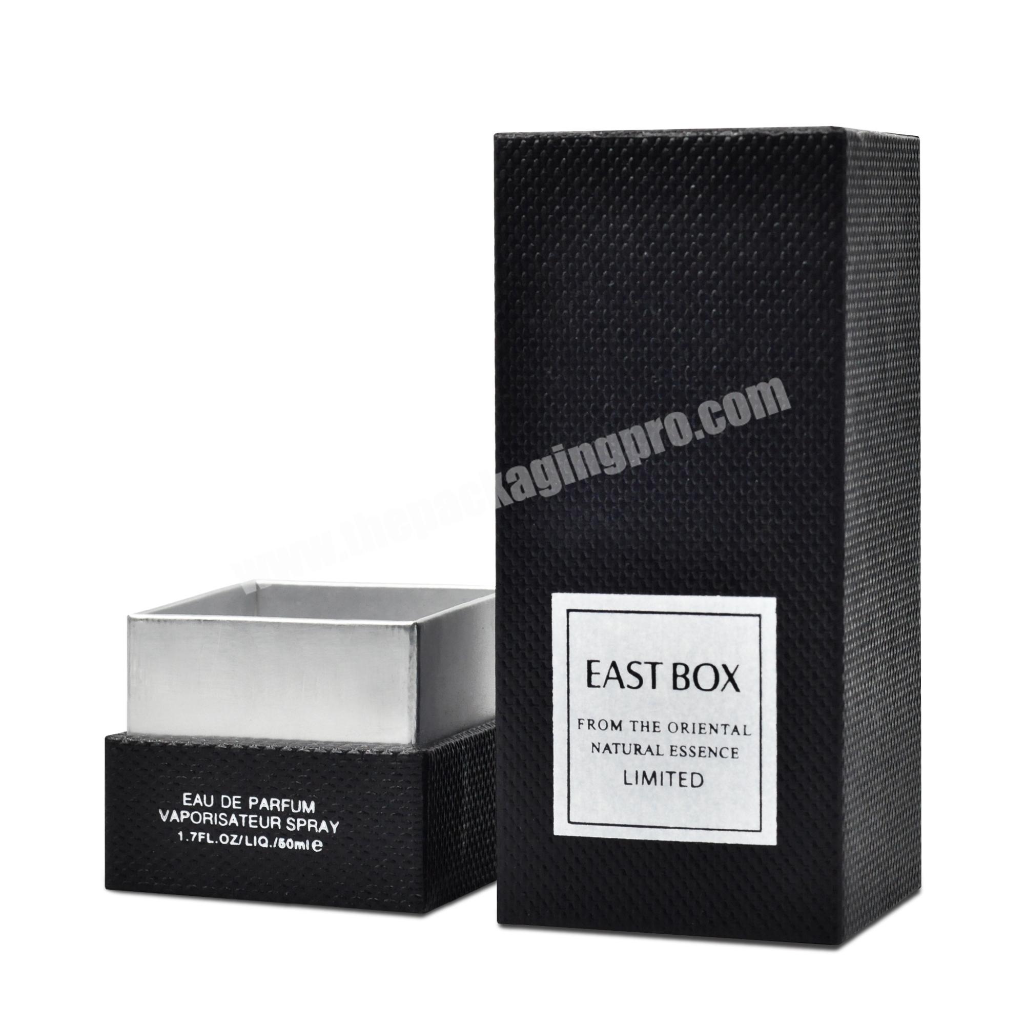 Customize Black and white Paper Perfume Bottle embossing printing Box Luxury Exquisite wine box