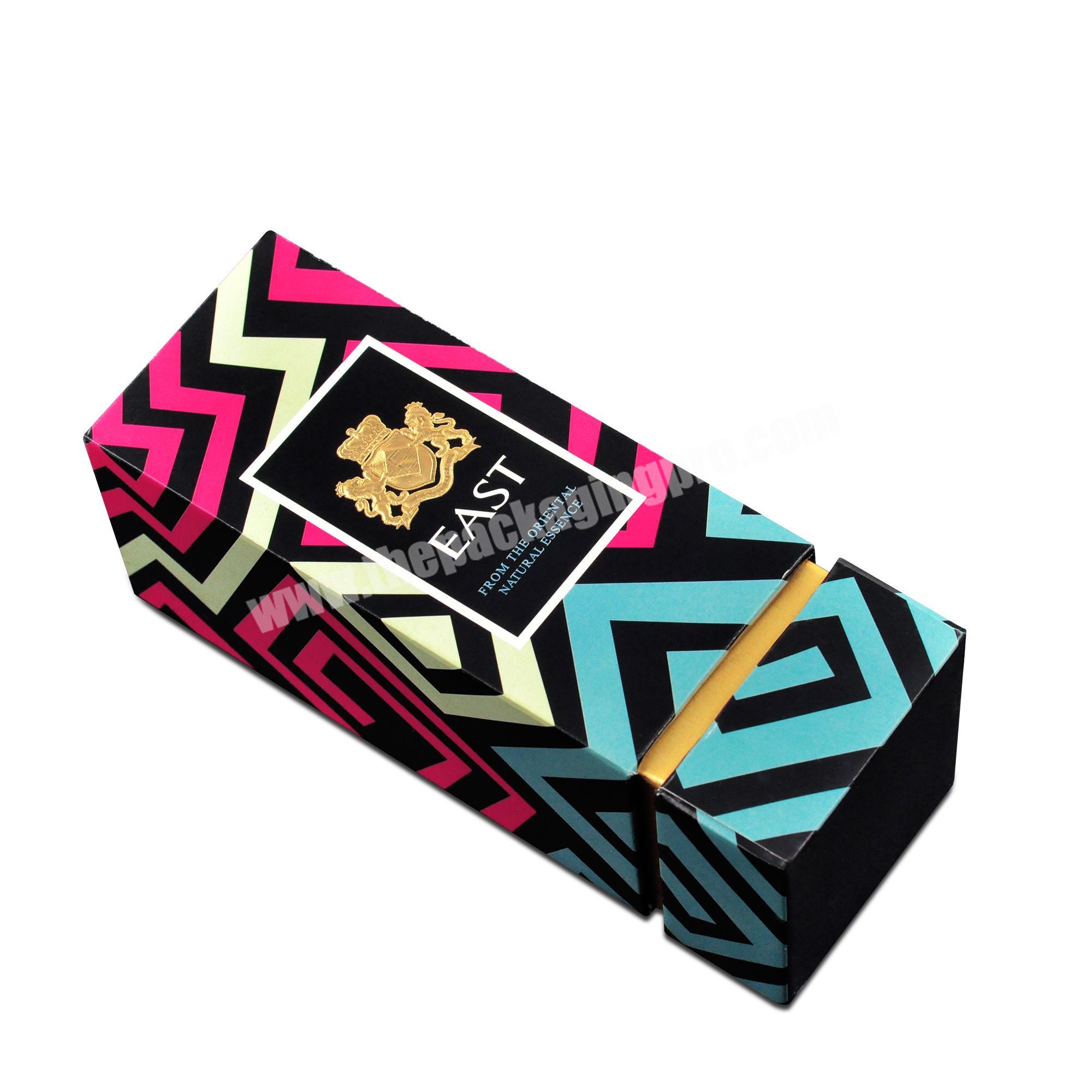 Customize Luxury custom color grain printed paper cardboard makeup cosmetic packaging perfume gift box