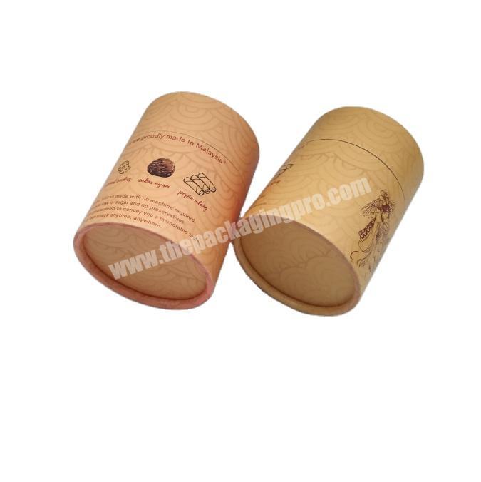 Customized Craft Paper Packaging Box Cylinder Round Containers For Food Paper Tube Packaging