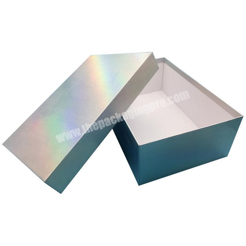 Customized Free Sample Holographic Laser Silver Paper Cardboard Neutral High-End Shoe Box