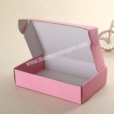 Customized Pink Corrugated Cardboard  Gift Paper Packaging Mailer Shipping Box With Logo