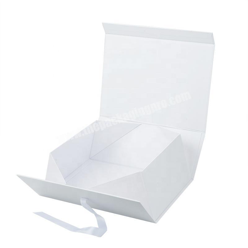 Customized logo white Wedding shoes storage case folding cardboard paper cosmetic gift packaging box for wedding dress