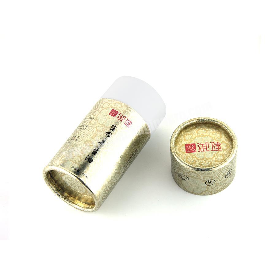 Cylinder round logo printing gold 30ml paper tube