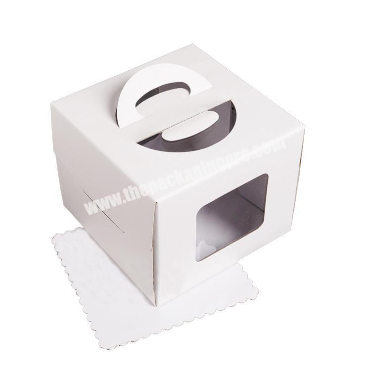 Disposable Portable White Bulk Bakery Cake Boxes Manufacturer With Handle
