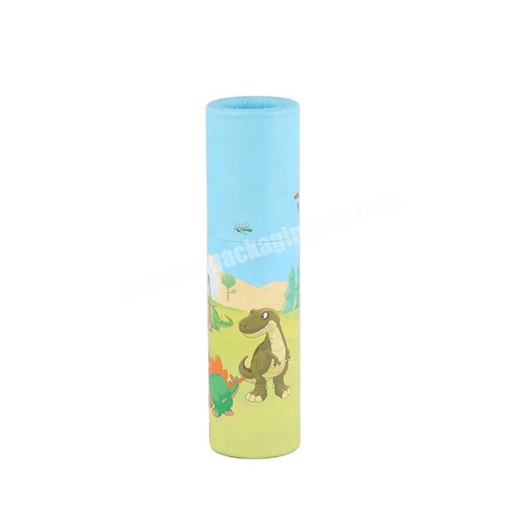 Eco Cartoon Dinosaur Pictures Lipstick Recycled Small Packaging Paper Print Round Tubes