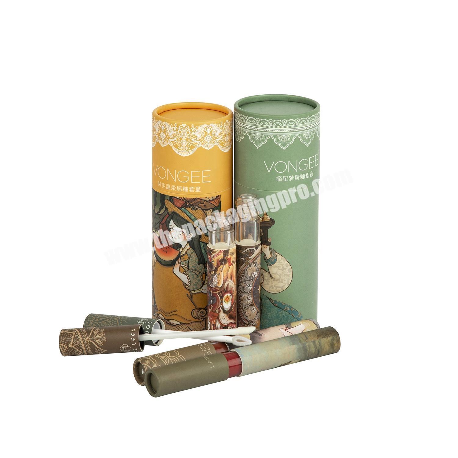 Eco Friendly 15 Ml Paper Cardboard Lip Gloss Container Cosmetic Tube Paper Tube with Custom Printed