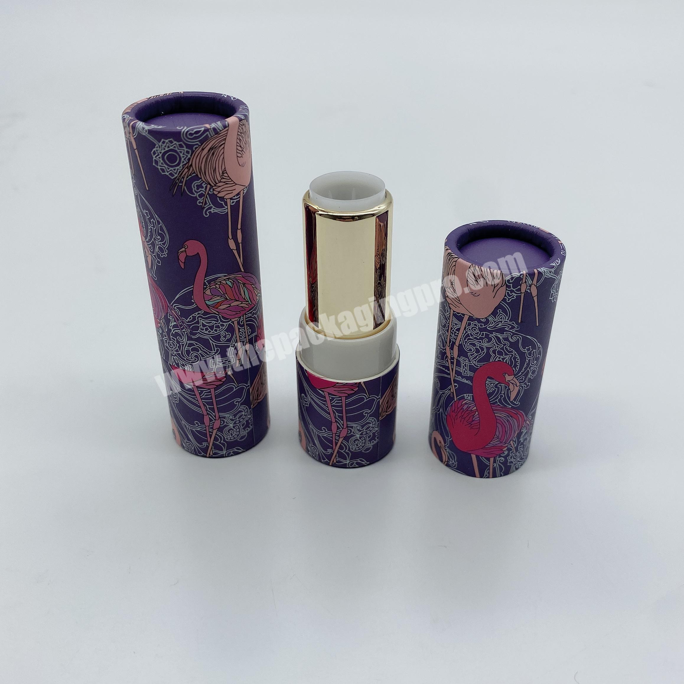 Eco Friendly Cardboard Empty Kraft Paper Boxes Recycled Paperboard Lipstick Tube Cosmetic Packaging Tube