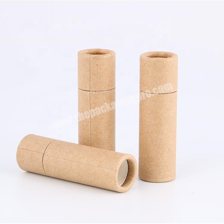 Eco Friendly Small Round Kraft Paper Lip Balm Container Deodorant Tubes