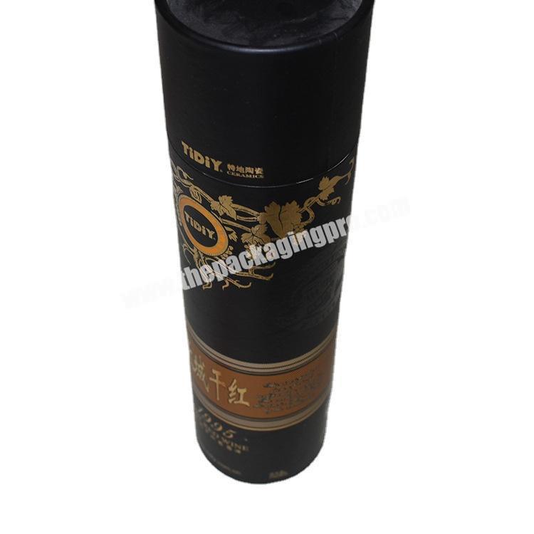 Eco-freindly biodegradable custom logo packaging black paper tube for coffee tea container