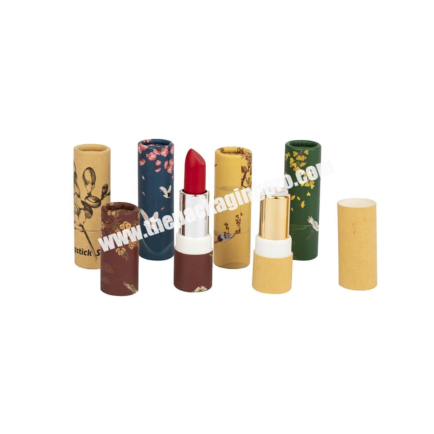 Custom cardboard cosmetic packaging empty paper lipstick tubes