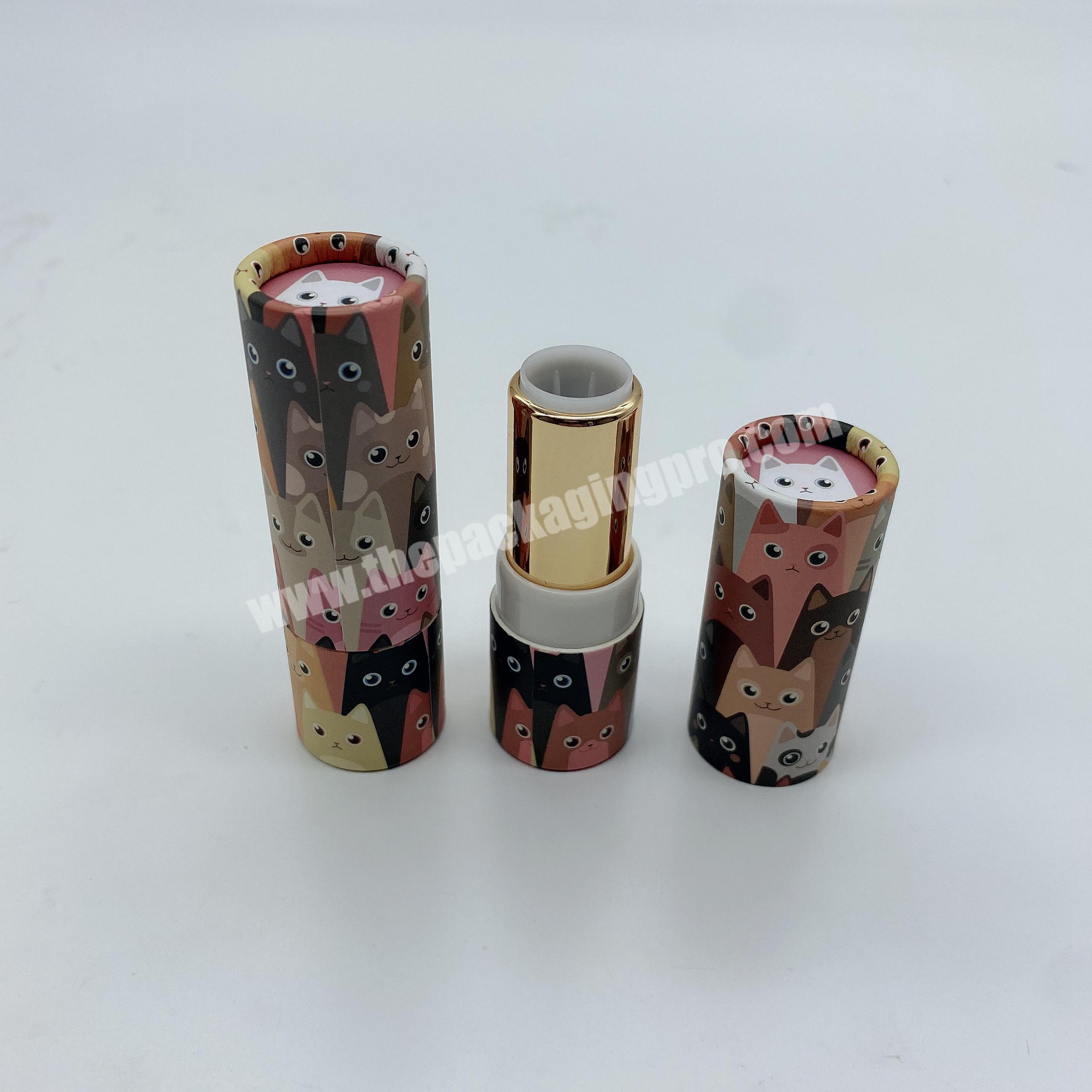 Eco-friendly Biodegradable Cosmetic Container Push Up Paper Tube Paperboard Lipstick Tube Cardboard Lipstick Tube