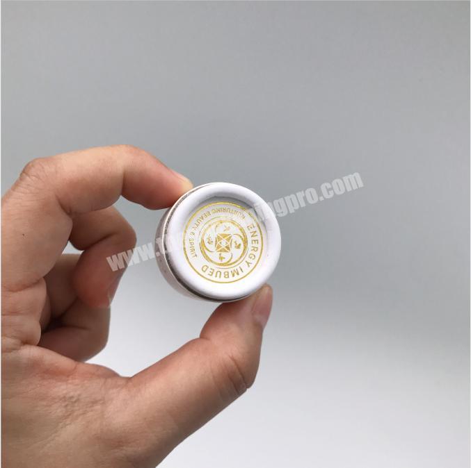 Eco-friendly kraft Cardboard mini 5ml/7ml paper jar  deodorant  packaging tube Cylinder golden foil container  oil-resistant