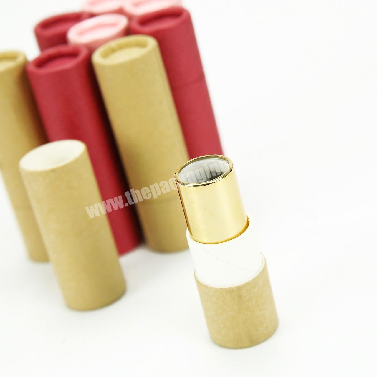 Eco friendly lip balm cosmetic plastic twist up type wax paper tube