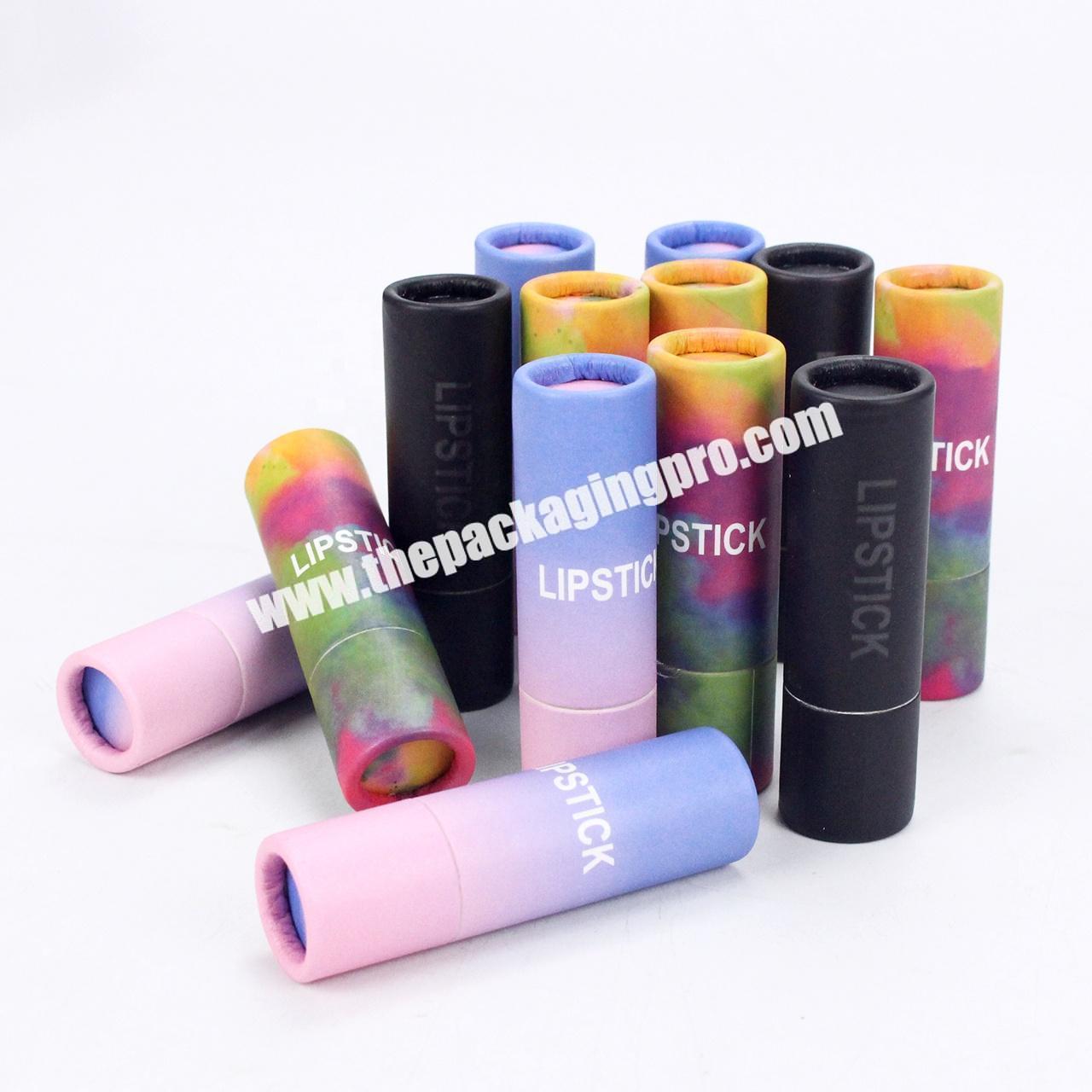 Custom design pattern round lip balm paper tube packaging box