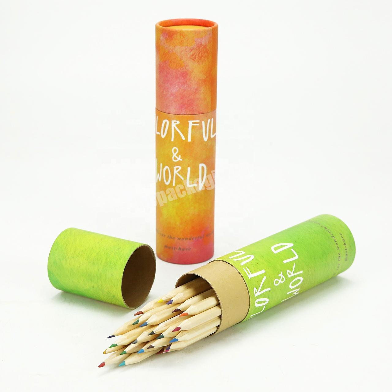 Eco friendly paper cardboard tube for recycled paper colored pencils