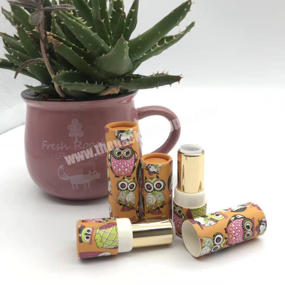 Elegant Custom Cosmetics Printing Recycle push up lipstick paper tubes deodorant for lip balm