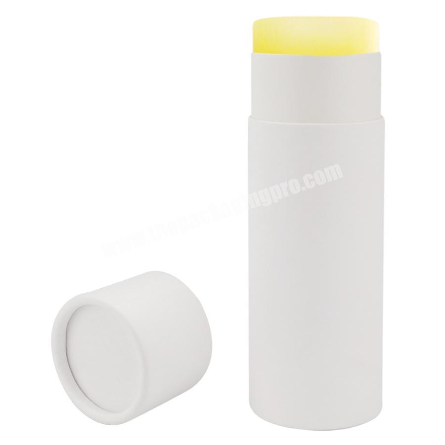 Empty cylinder packaging for lip body balm wax brown white push up kraft paper tube