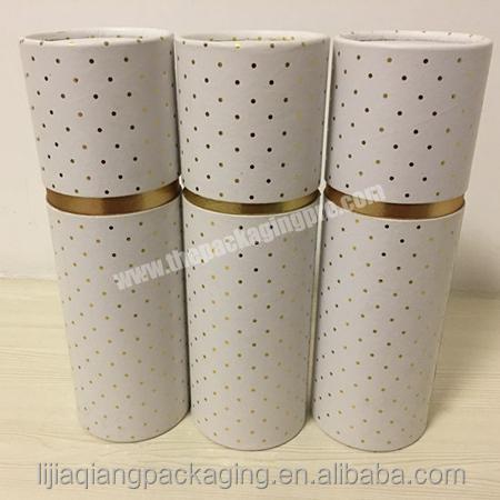 Exquisite Gold Shiny Spot White Paper Tube Packaging with Gold Paper inside