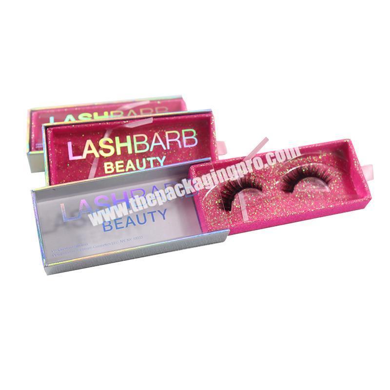 Custom Wholesale  Logo Free Design 3D Mink Plastic Box Eyelash Packaging Pink Magnet Eyelash Box