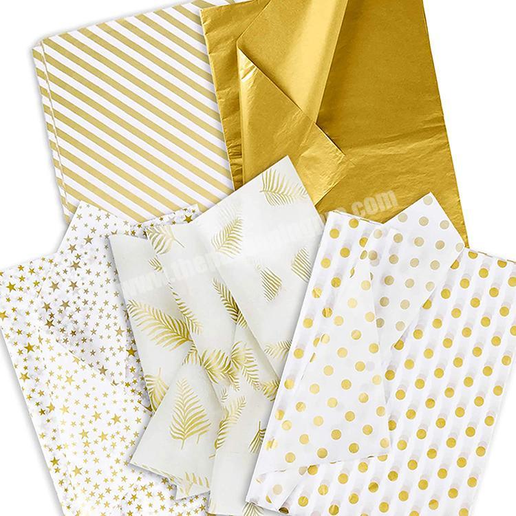 Custom black background printed tissue paper with gold logo for soap  wrapping
