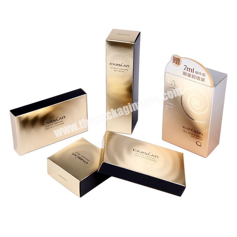 Factory Price CMYK hot stamping Printing Empty package Luxury skin care bottle set box packaging for cosmetic