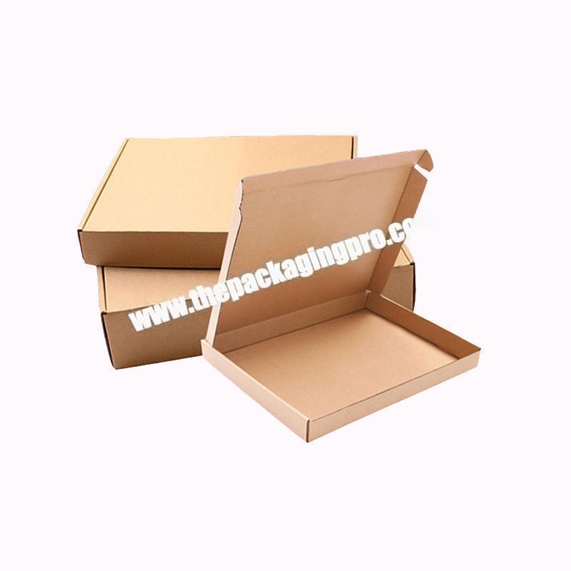 Customized logo and size small brown flat corrugated shipping mailer box