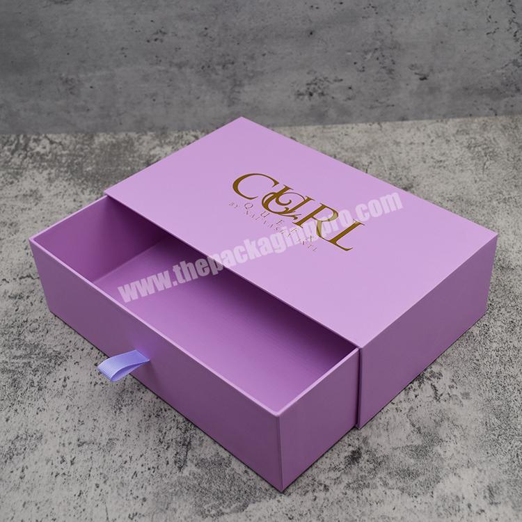 Factory Wholesale Eco Friendly Customizable Rectangle Decorative Gold Foil Printing Gift Packaging Sliding Drawer Paper Box