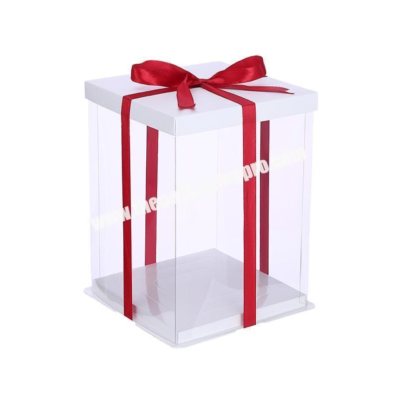 Wholesale custom transparent square cake bread dessert gift packages plastic box