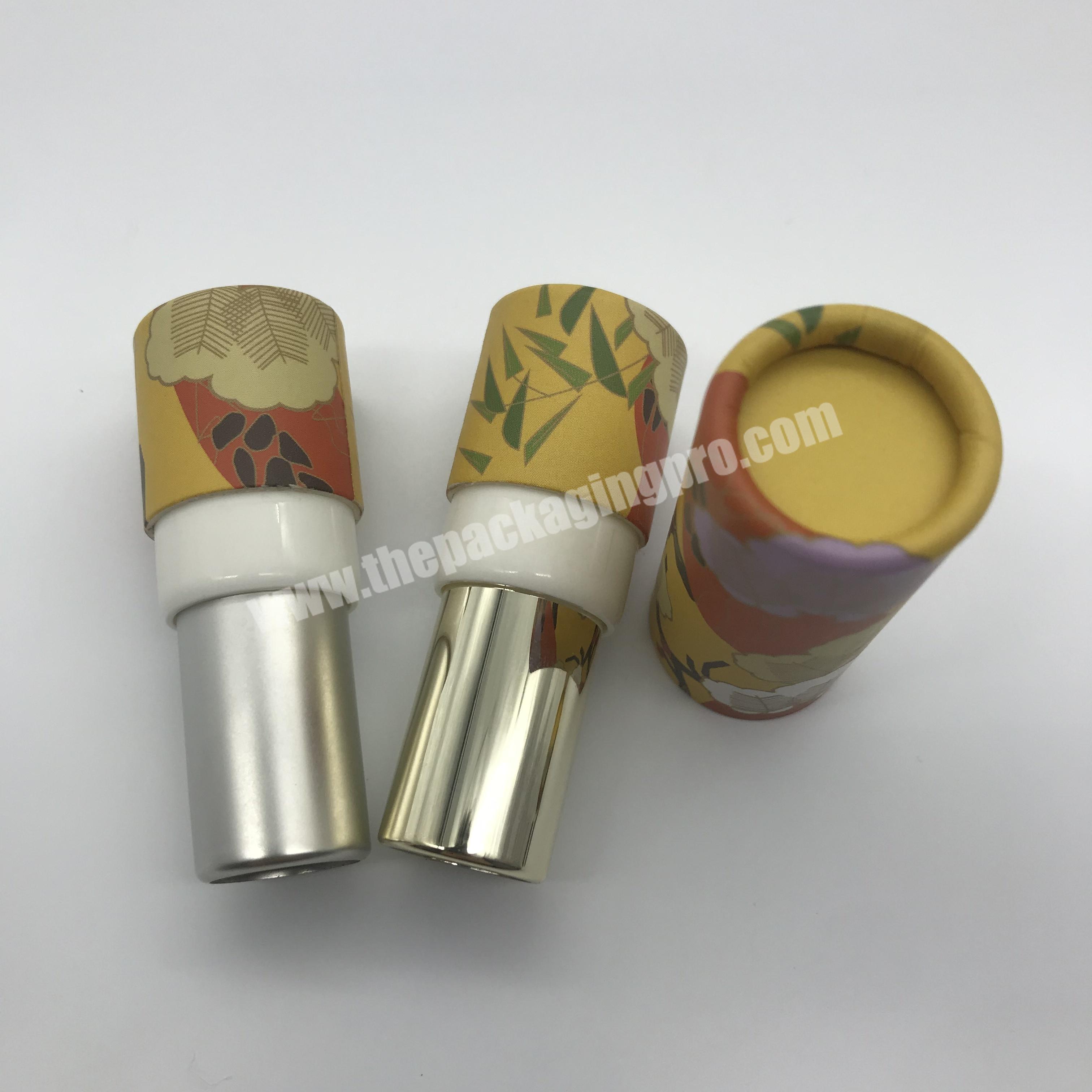 Fancy eco friendly biodegradable empty paper lipstick/lip balm tubes