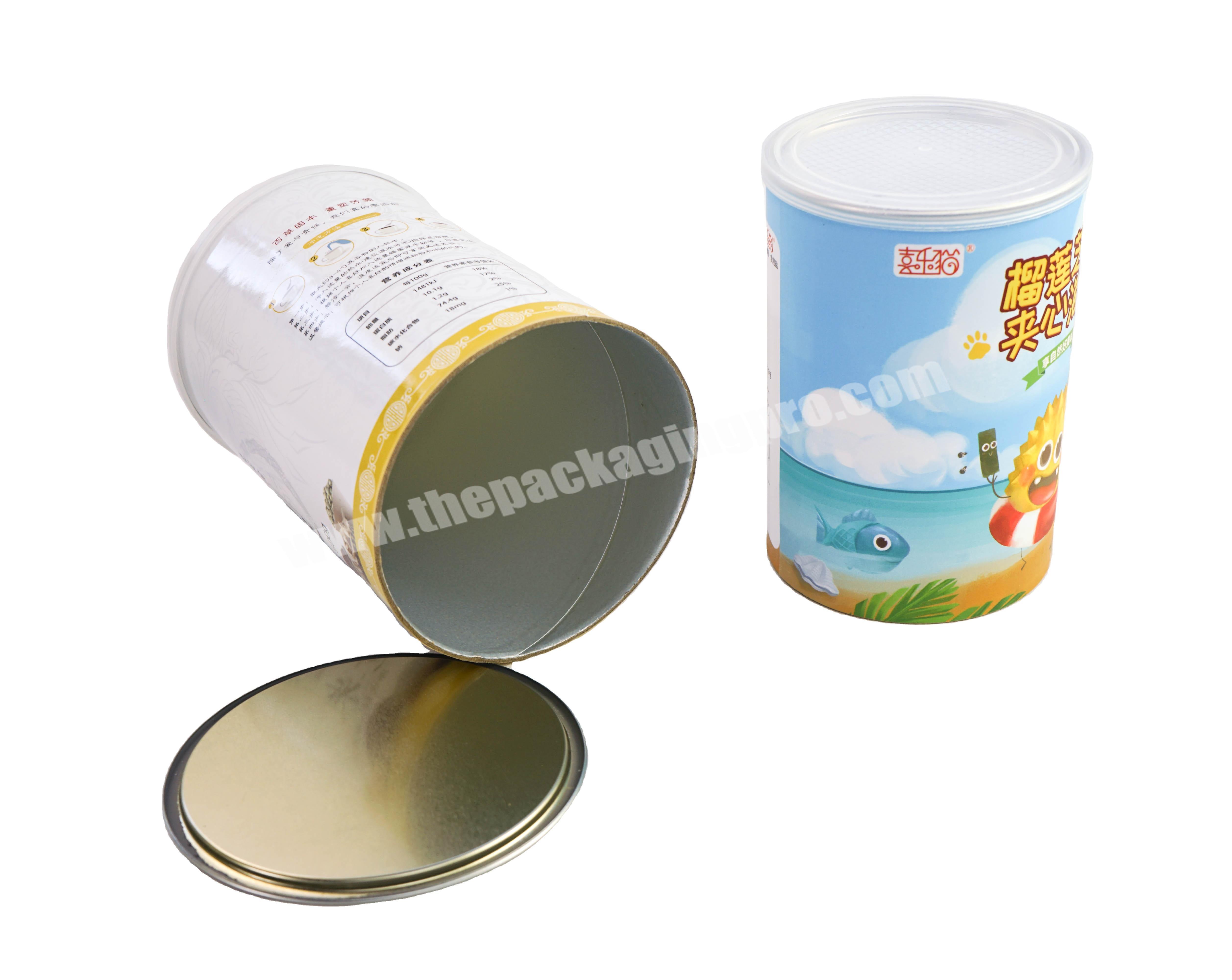 Food Grade Packaging Round Paper coffee Cans With Aluminum Foil Inside