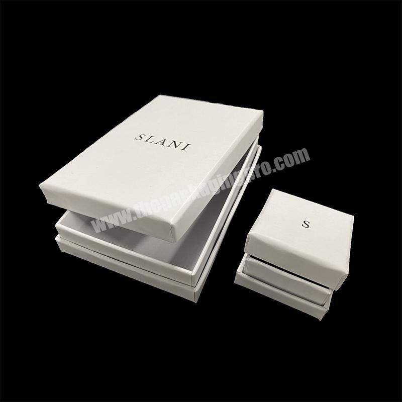 Free Samples Gift Portable Decorative Storage Rectangle Necklace Packaging White Cardboard Jewellery Box
