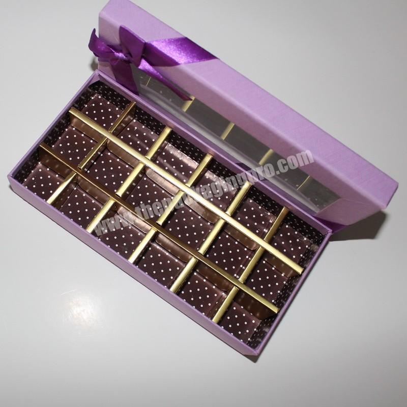 Gold Hot Stamp Printed Ribbon Clear Pvc Plastic Box For Strawberry Chocolate Box With Window