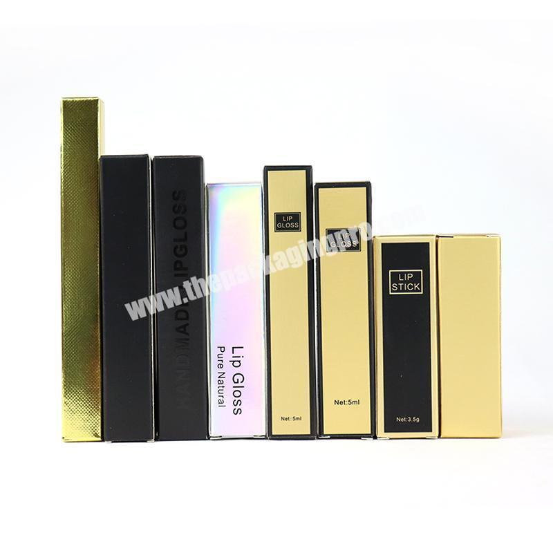 Custom Logo Design Luxury Cosmetic Lip gloss Full Colors Packaging Paperboard Lipstick Packaging Boxes