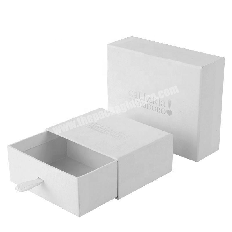 High Quality Custom Logo Small Pull Out Wedding Chocolate Candy Gift Packing White Cardboard Paper Box