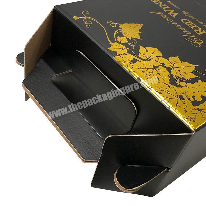 Shop Luxury High Quality Custom Logo Printed Recycled Eco-friendly Black Gift Box Cardboard Wine Packaging Box