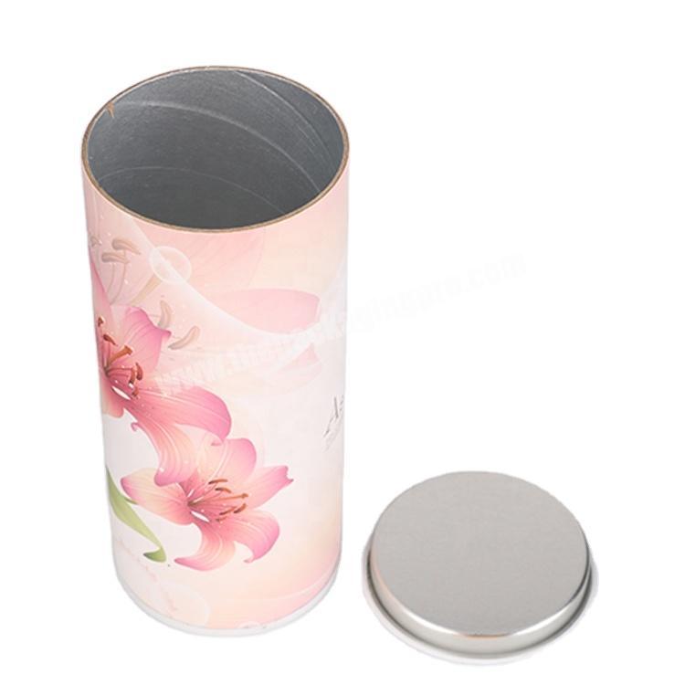 High Quality Wholesale Recyclable Cylinder Cardboard Gift Box Paper Tube With Metal Lid
