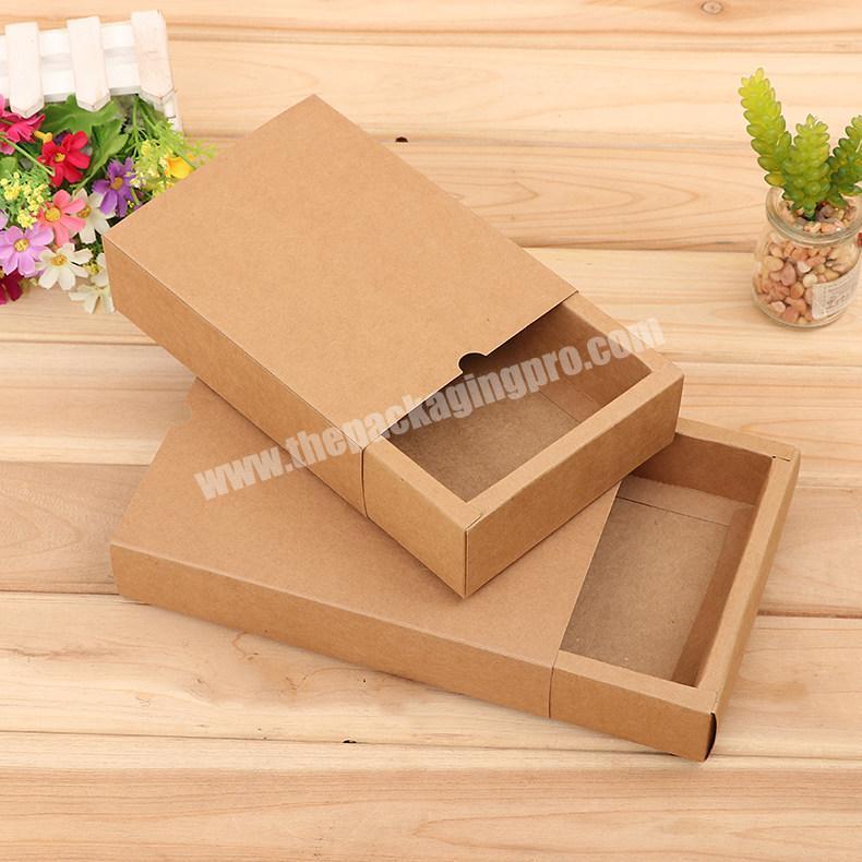 High grade kraft slide drawer paper box jewelry gift cheap custom packaging boxes