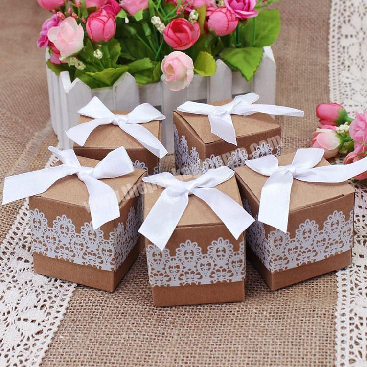 Holiday Time Square Butterfly Paper Box Candy Gift Food Bulk Disposable Party Christmas Favor Packaging Brown Cookie Packaging