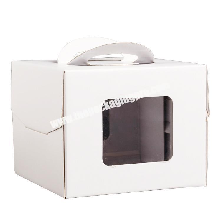 Wholesale white square disposable wedding display cake paper box with window